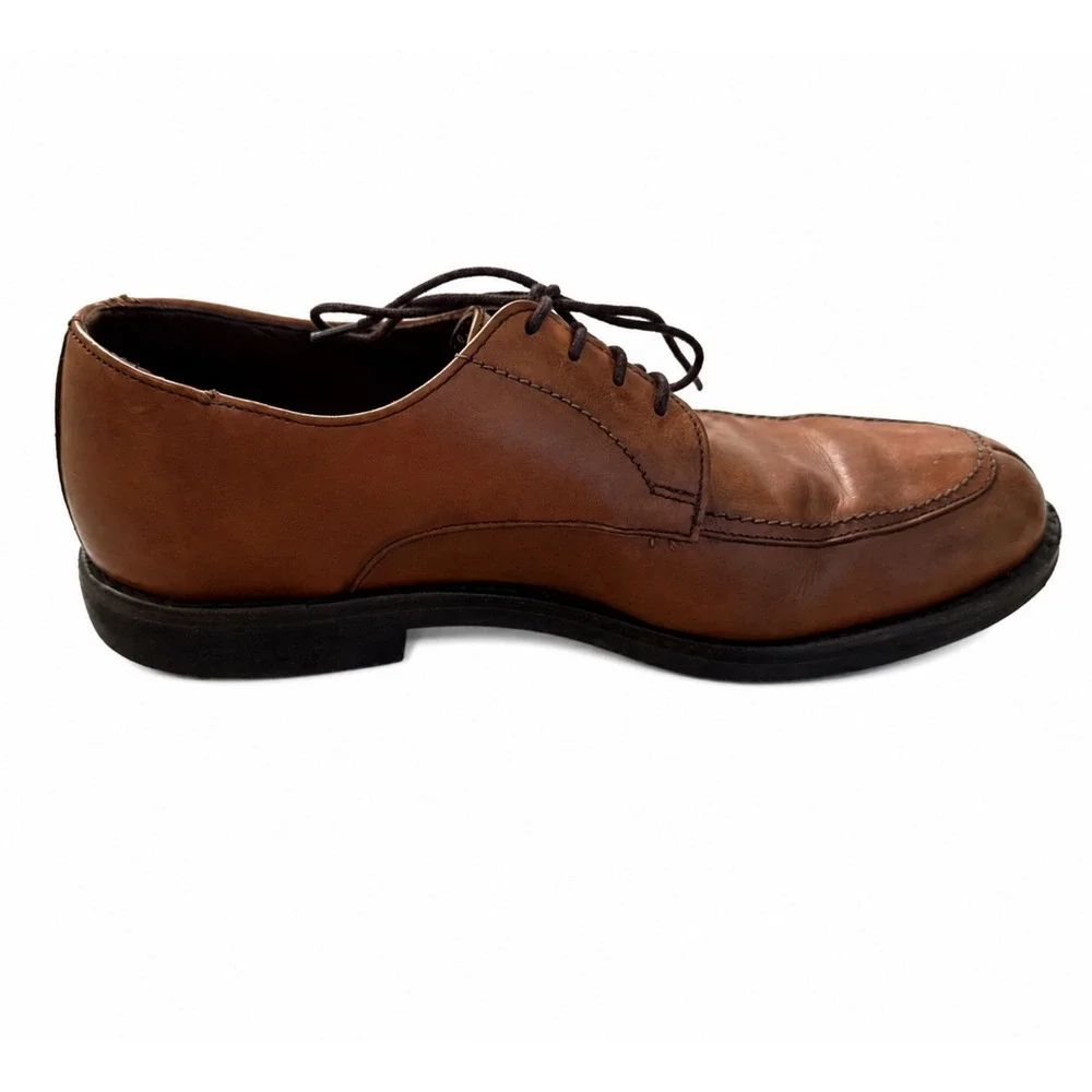 Allen Edmonds Dress Shoes Men 9 Stockbridge Split Toe Blucher Brown Leather USA
